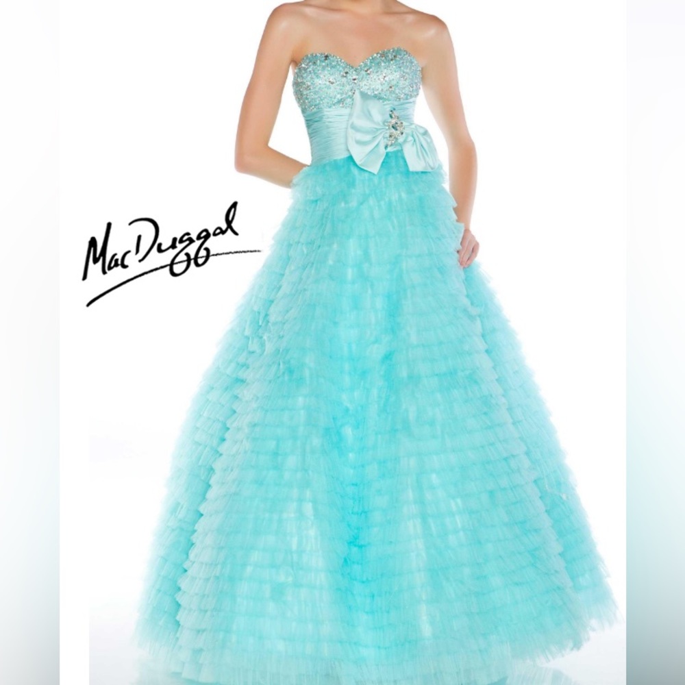 Mac Duggal Layered Tulle Prom Dress
